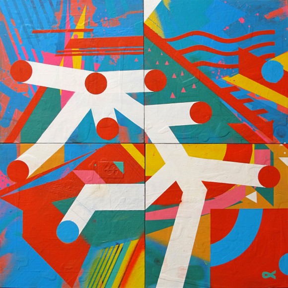 Chu [Julian Pables Manzelli}, Buenos Aires, 2012, acrylic and spraypaint on canvas, 61 x 61 cm