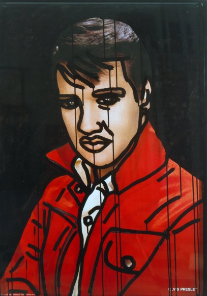 KEITH HARING
Elvis Presley
1981
Ink on printed poster
92.7 x 73cm
Image courtesy of Keith Haring Foundation