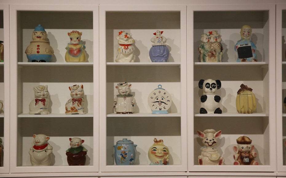 Andy Warhol's cookie-jars collection. Magnificent Obsessions: The Artist as Collector, Barbican Art Gallery © Peter MacDiarmid, Getty Images