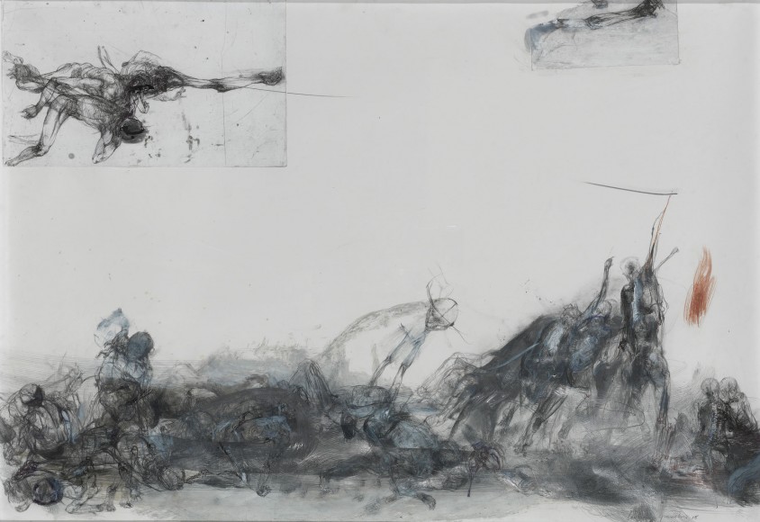 Lanfranco Quadrio, untitled, 2015, acrylic, oil, pastel, graphite and pen on canvas, 70x100cm, courtesy of the artist and Rosenfeld Porcini.