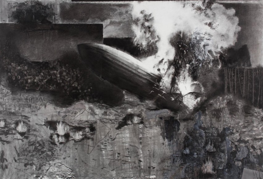 Marcel Rusu, A trip to the moon, 1902-2014, charcoal, pastel and acrylic on paper, 210x117cm, courtesy of the artist and Rosefeld Porcini.